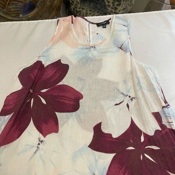Lord & Taylor Floral Linen Dress Size Medium - Picture 5 of 6